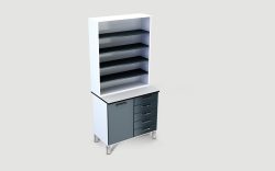 Lab 21 W100 Worktop Cabinet With 4 Shelves On The Counter